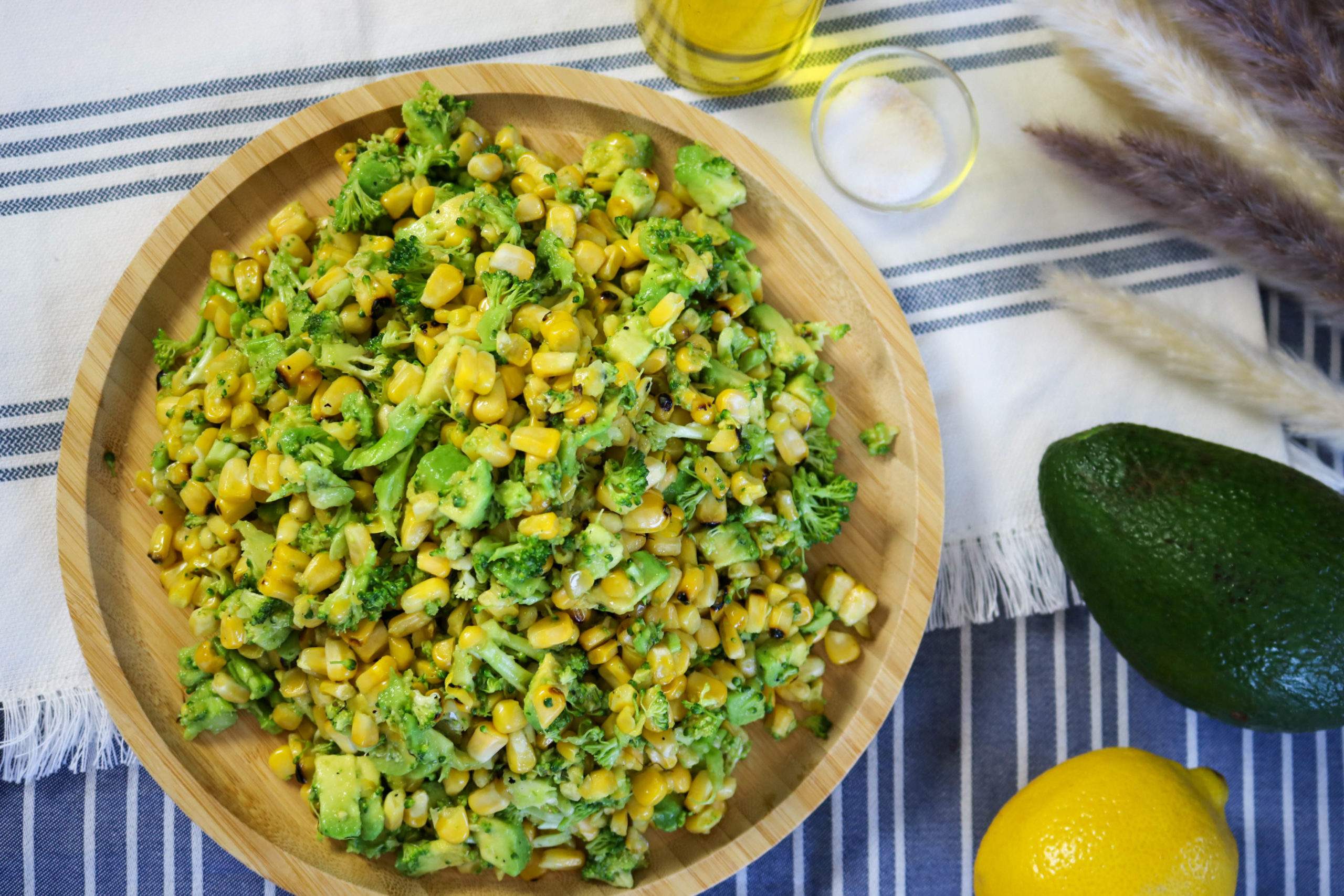 Healthy Corn Salad With Broccoli and Avocado