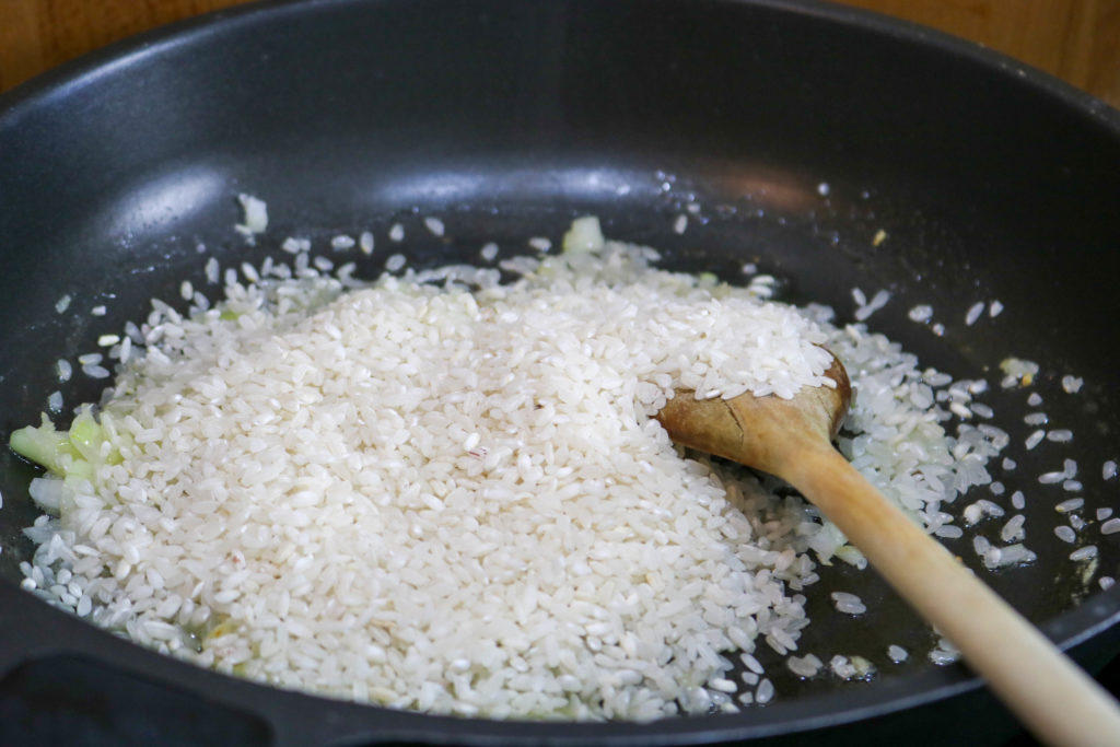 Add Rice to Pan