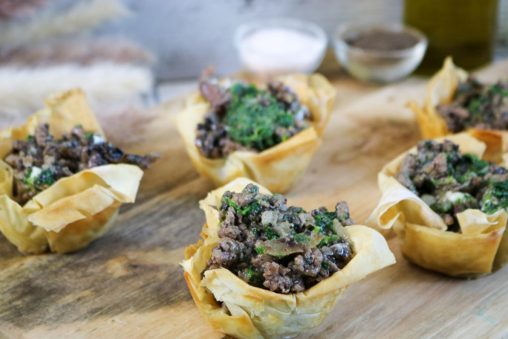 Fill Phyllo cups and serve