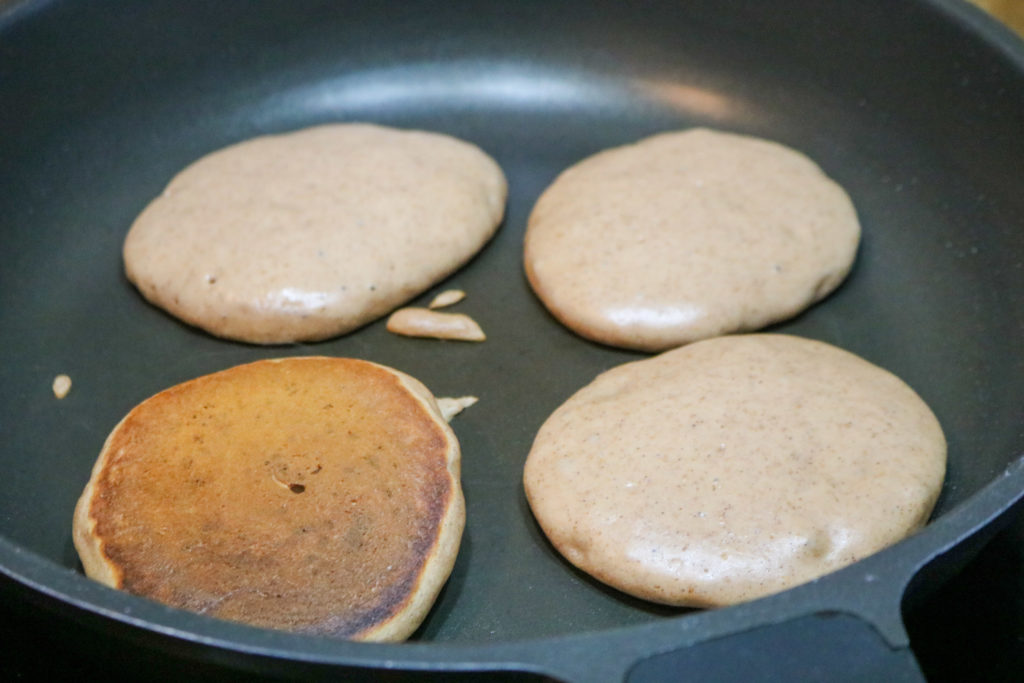 Flip Pancake to Finish Cooking
