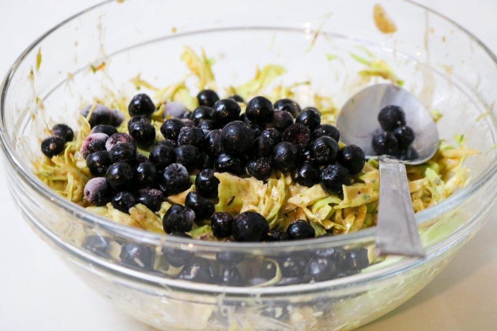 Gently toss in blueberries. Refrigerate for about 15 minutes