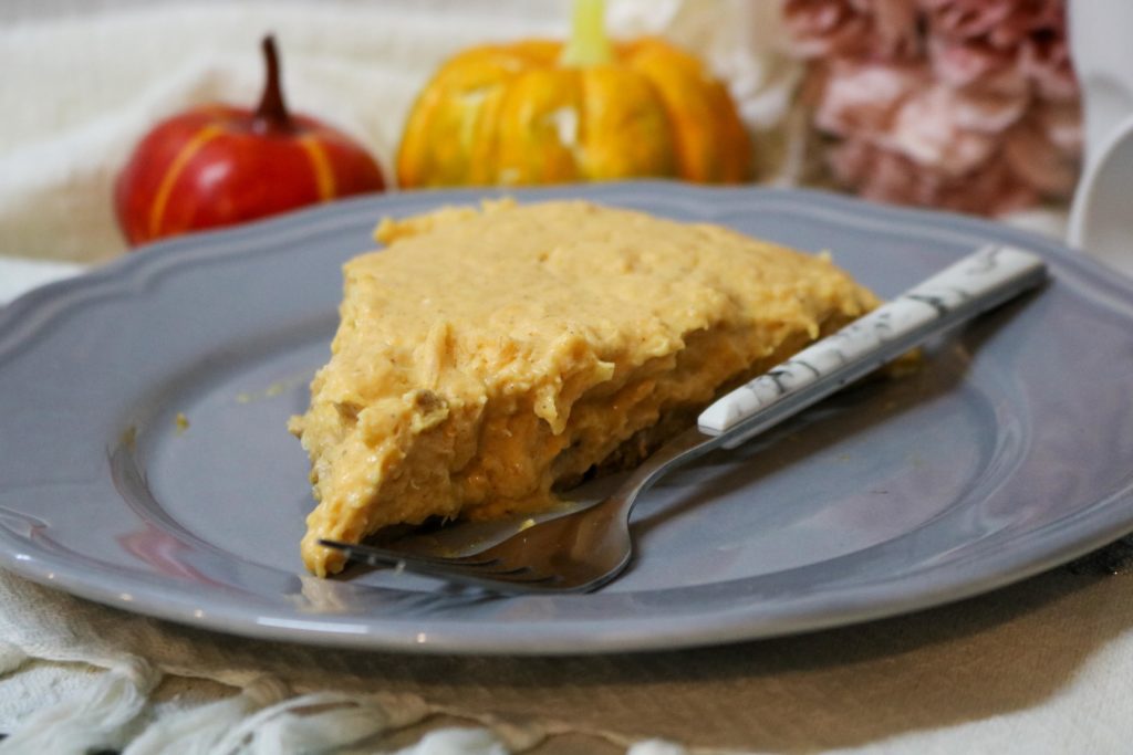Lightened No Bake Pumpkin Cheesecake Pie with Gingersnap Crust Recipe