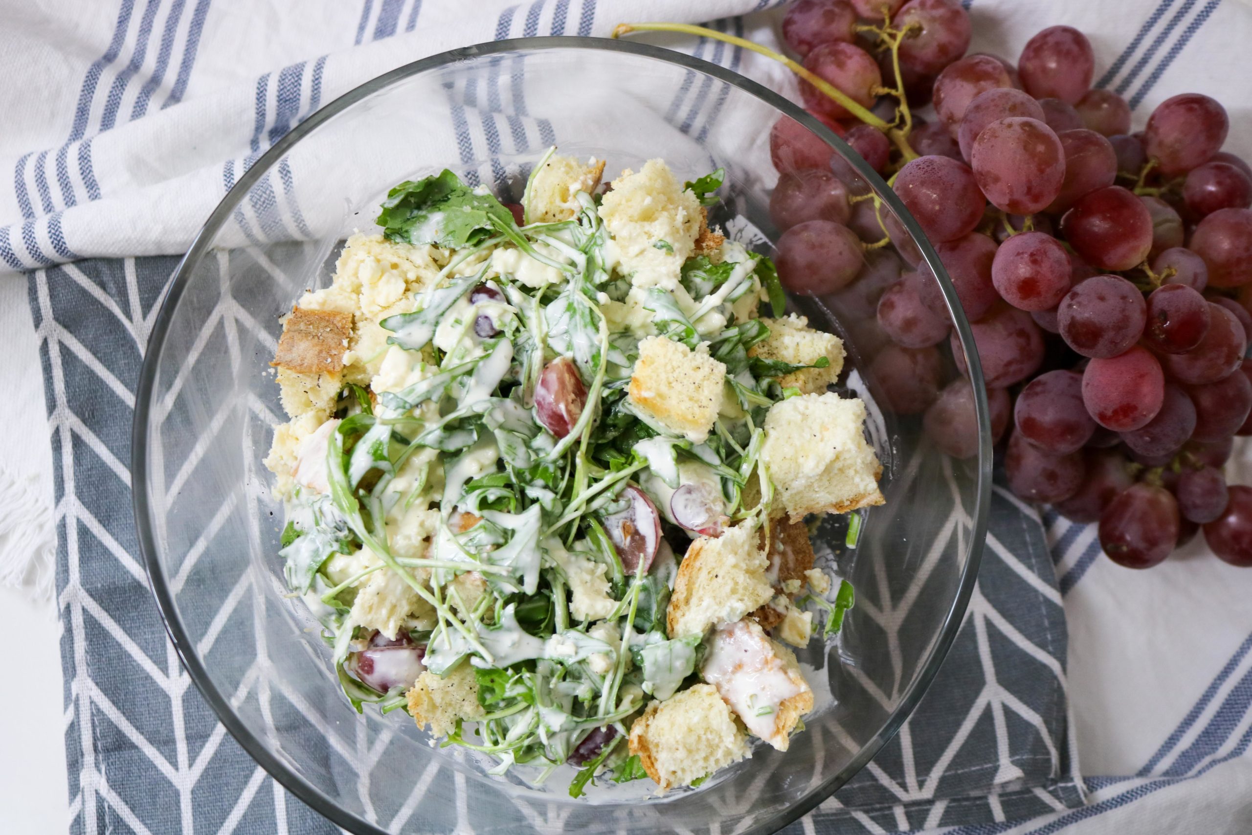 Bread Salad with Grapes and Blue Cheese Recipe